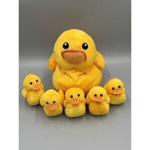 Prextex Plush Duck W/ 5 Baby Ducks Ducklings Zippered Pouch Stuffed Animal